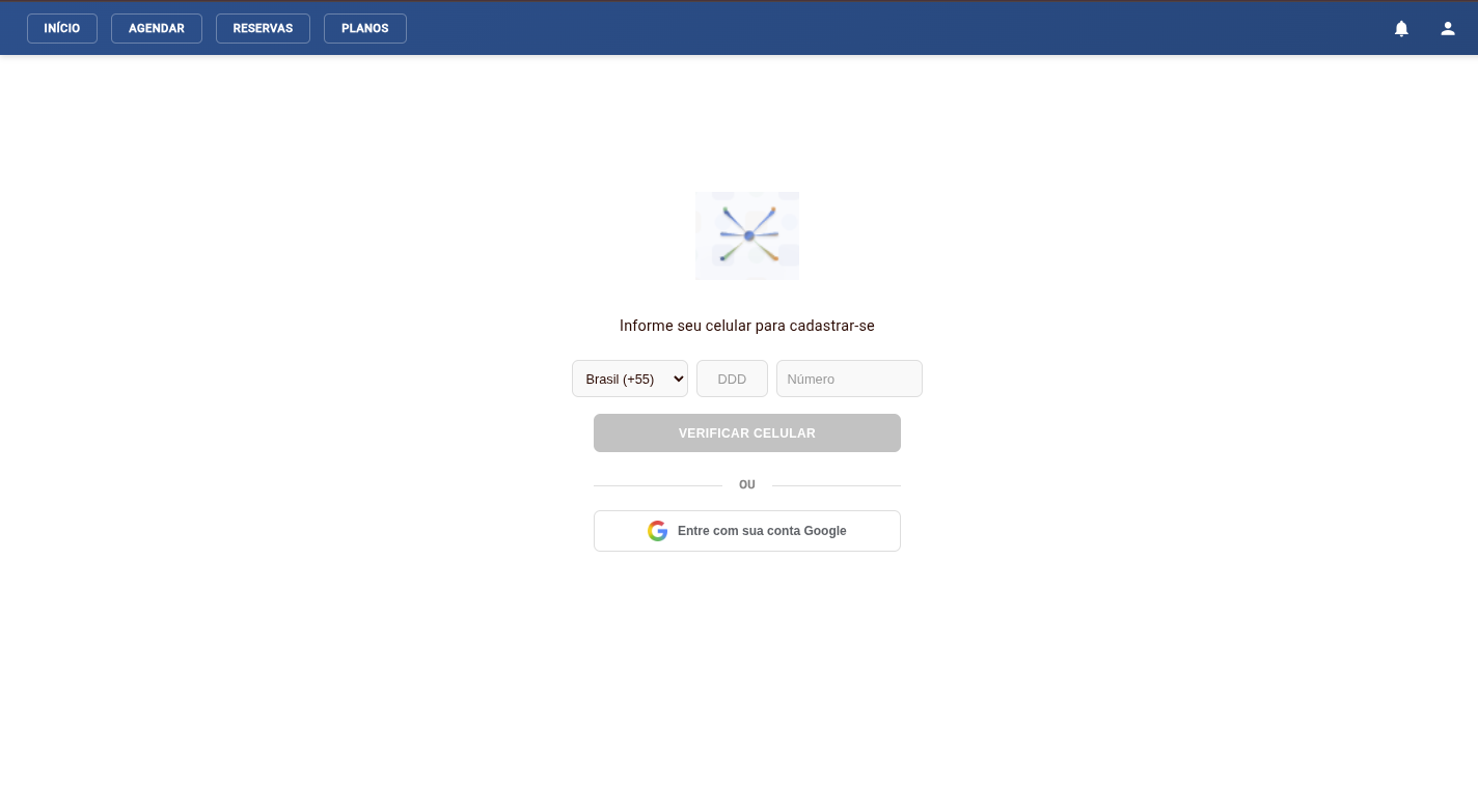 Tela de cadastro do cliente no app VouChegar